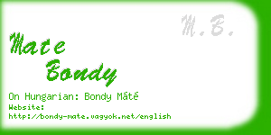 mate bondy business card